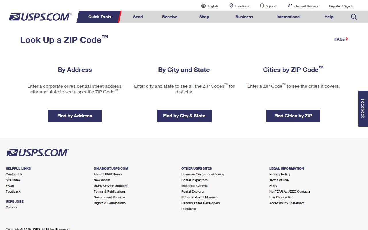 Norwich Township residents directory USPS ZIP Lookup screen
