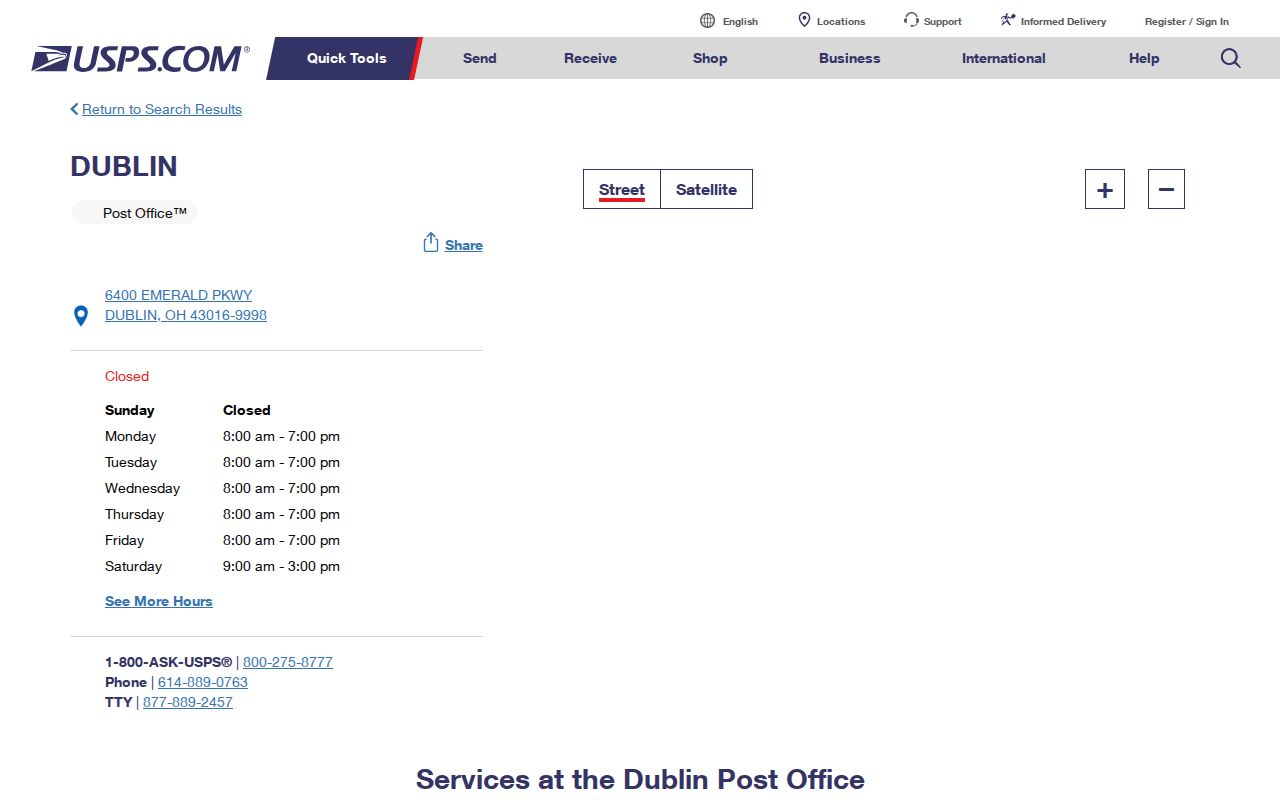 Norwich Township ZIP code directory Dublin Post Office reference