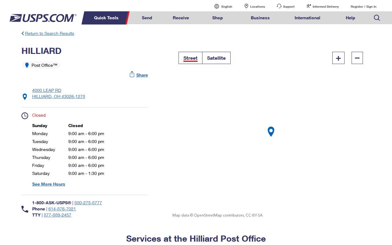 Norwich Township ZIP code directory Hilliard Post Office reference