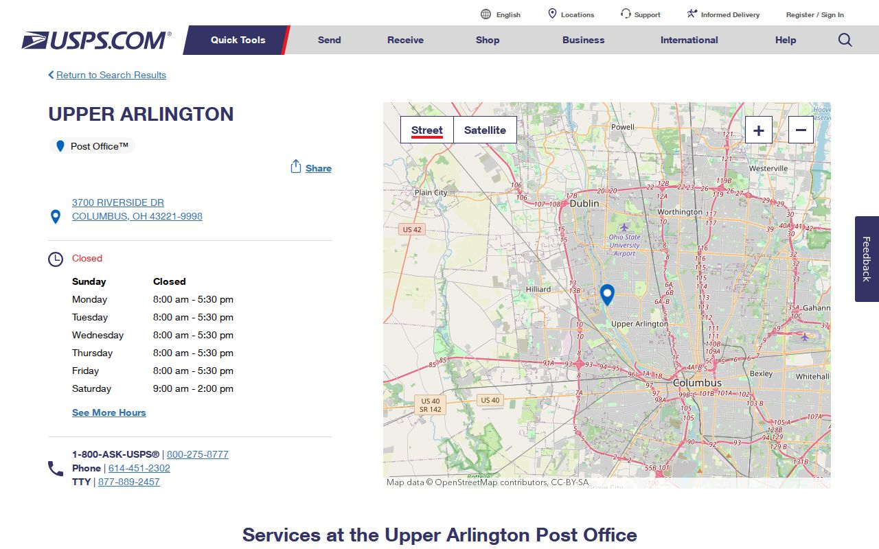 Norwich Township ZIP code directory Upper Arlington Post Office reference